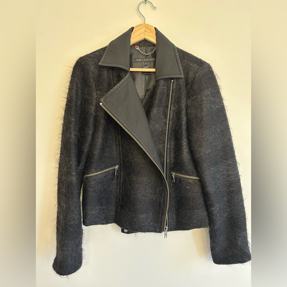New Marc By Marc Jacobs Black Teddy Wool Mohair Coat size S - Picture 2 of 6